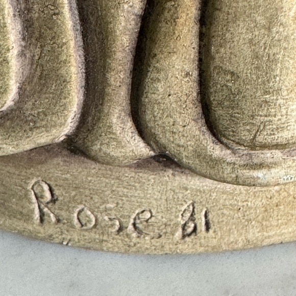 Vintage Asian Handcrafted Farmer Statue in Orange and Brown - Picture 8 of 8